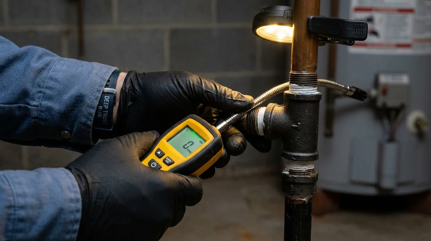 Gas leak detection with electronic sniffer by Johns Plumbing LLC in Saint Francis